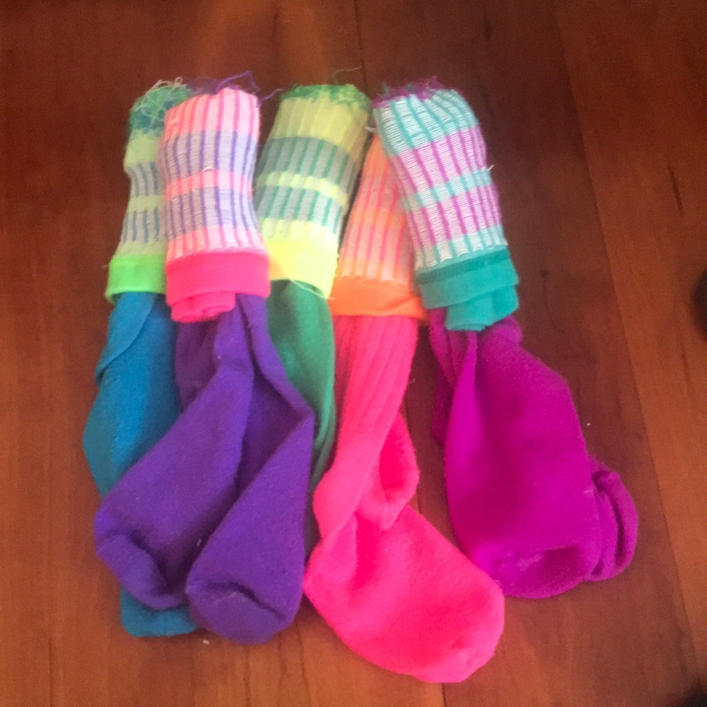 5 pairs of neon tall sox!